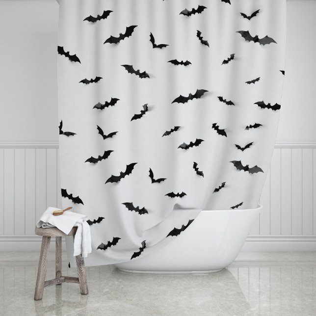 Niedlicher Spooky Bats Halloween Goth Duschvorhang (Von Creator hochgeladen)