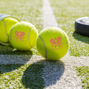 Niedlicher Sportklub Name Tennisteam Pink Text Tennisbälle