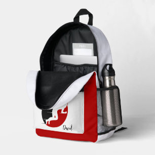 Niedlicher Sportmann Fitness Athletic Red Logo Bedruckter Rucksack
