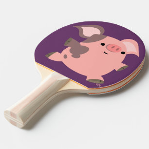 Niedlicher Sporty Cartoon Ping Pong Paddle Tischtennis Schläger