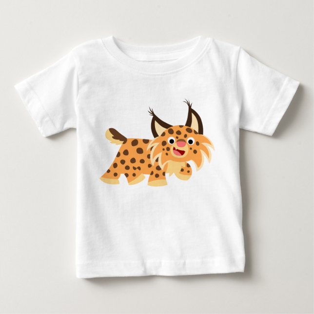 Niedlicher spöttischer Cartoonbobcat-Baby-T - Baby T-shirt (Vorderseite)