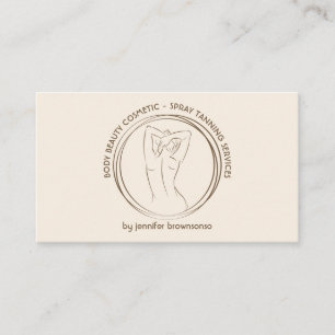 Niedlicher Spray Tan Body Sculpturing in Beige Visitenkarte