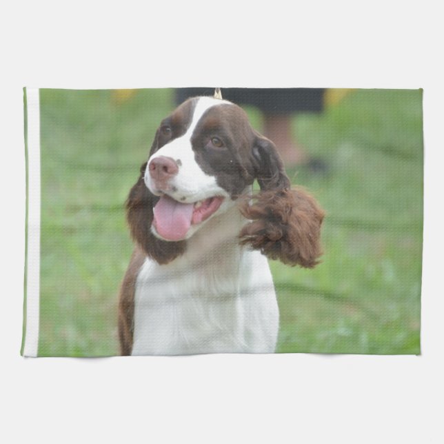 Niedlicher SpringerSpaniel Geschirrtuch (Horizontal)
