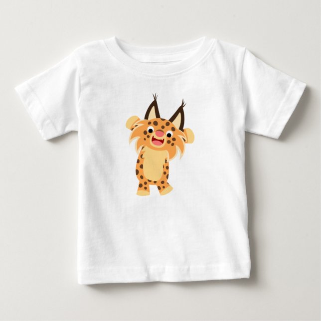 Niedlicher Spunky Cartoon Bobcat Baby T - Shirt (Vorderseite)