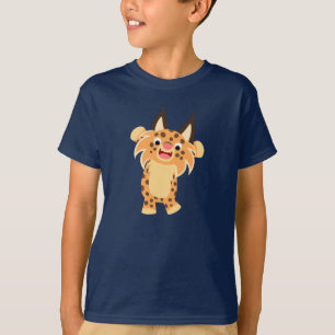 Niedlicher Spunky Cartoon Bobcat Children T - Shir T-Shirt