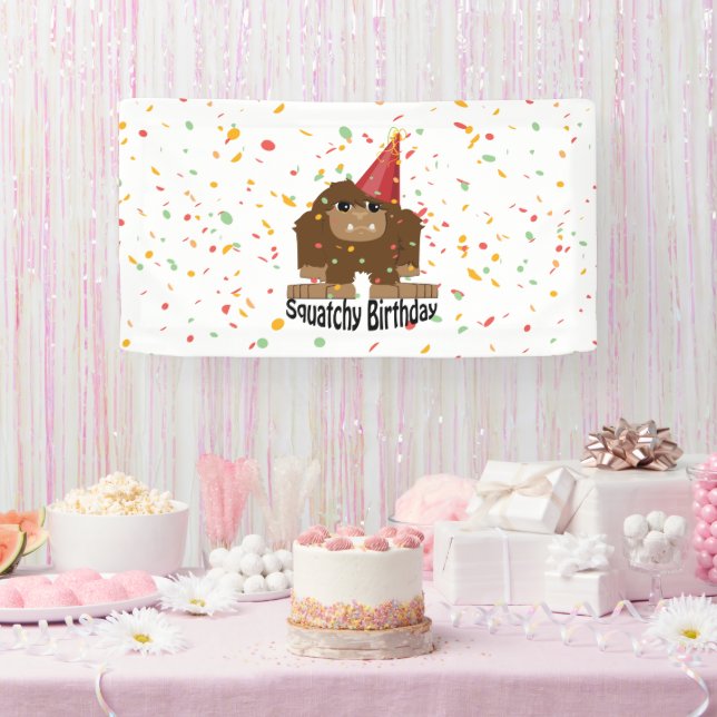 Niedlicher Squatchy Birthday Bigfoot Banner (Party)