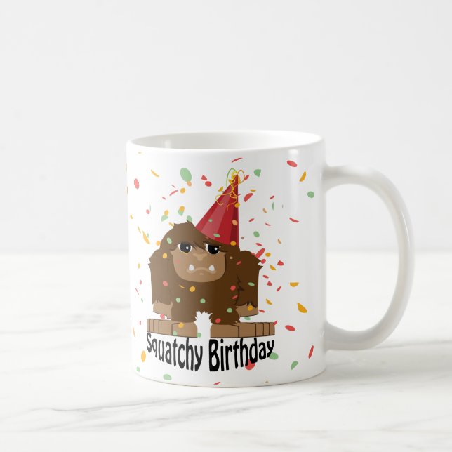 Niedlicher Squatchy Birthday Bigfoot Kaffeetasse (Rechts)