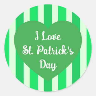 Niedlicher St. Patrick's Day Green Striped Simple Runder Aufkleber