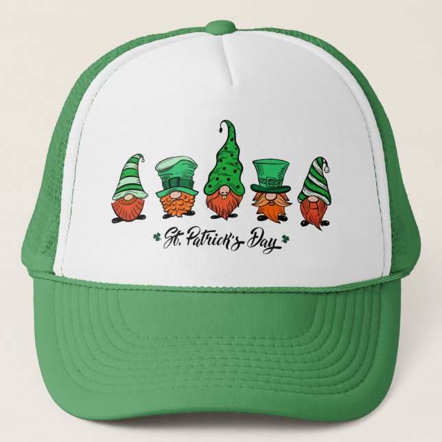 Niedlicher St Patrick's Day Irish Gnomes Truckerkappe (Vorderseite)