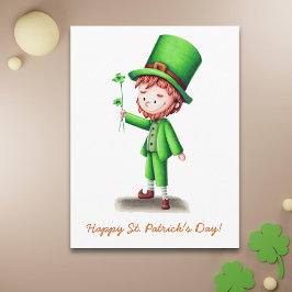 Niedlicher St. Patrick's Day Leprechaun Feiertagspostkarte