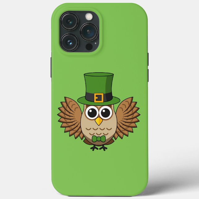 Niedlicher St. Patrick's Day Owl Cartoon Case-Mate iPhone Hülle (Rückseite)