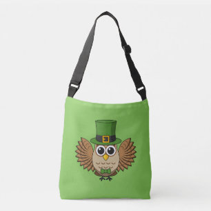 Niedlicher St. Patrick's Day Owl Cartoon Tragetaschen Mit Langen Trägern
