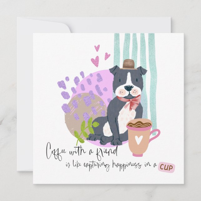 Niedlicher Staffy Hund Funny Coffee Zitat jedes Ma Karte (Vorderseite)