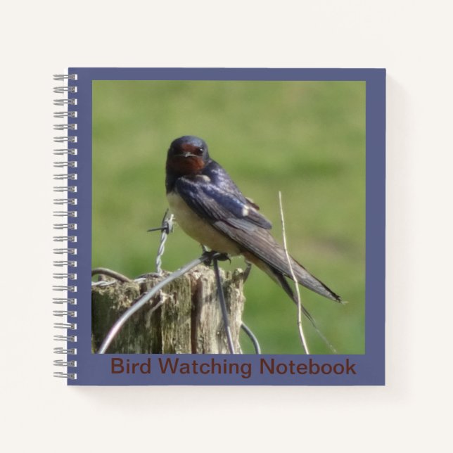 Niedlicher Stall schlucken Kust. Vogelbeobachtung Notizbuch (Vorderseite)