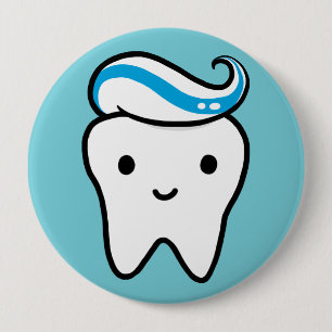 Niedlicher Stand mit Zahnpaste  Kawaii Cartoon Mol Button