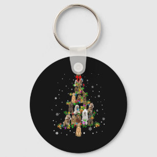 Niedlicher Standard Poodle Dog Weihnachtsbaum Gesc Schlüsselanhänger