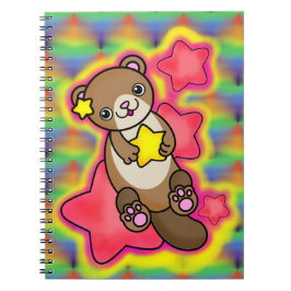 Niedlicher Star Otter mit Rainbow Psychedelic Colo Notizblock