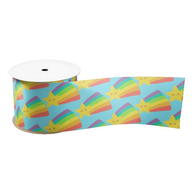 Niedlicher Star-Regenbogen Satinband (Spule)
