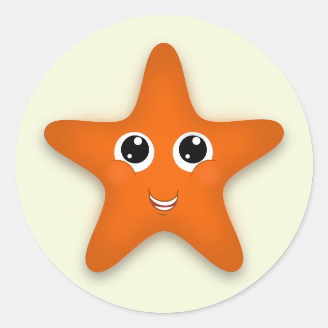 Niedlicher Starfish Runder Aufkleber (Vorderseite)