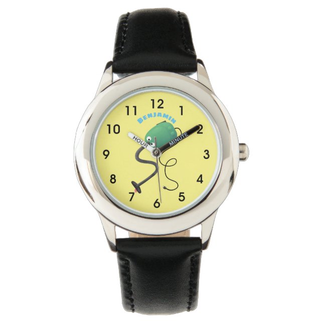 Niedlicher Staubsauger Cartoon Spaß Armbanduhr (Vorderseite)
