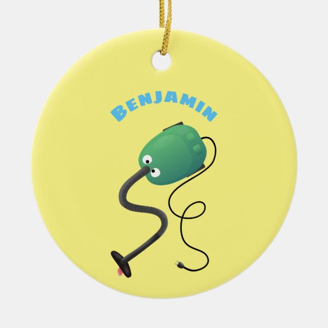 Niedlicher Staubsauger Cartoon Spaß Keramik Ornament (Vorne)