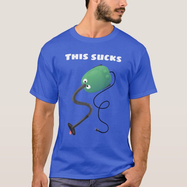 Niedlicher Staubsauger Cartoon Spaß T-Shirt (Vorderseite)
