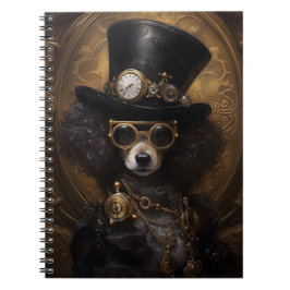 Niedlicher Steampunk-Hund in Hutmalerei der D3R-Ne Notizblock