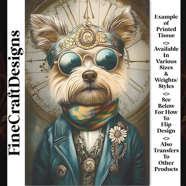 Niedlicher Steampunkenhund in Goggles, Scarf BH6 D Seidenpapier (Von Creator hochgeladen)