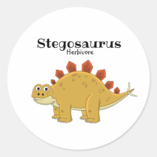 Niedlicher Stegosaurus-Dinosaurier-Cartoon zeichne Runder Aufkleber
