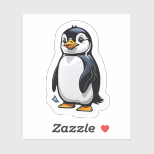 Niedlicher Stehender Pinguin Aufkleber