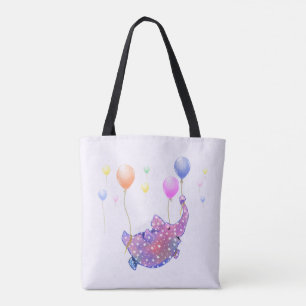 Niedlicher Sternenelefant mit farbenfrohen Balloon Tasche