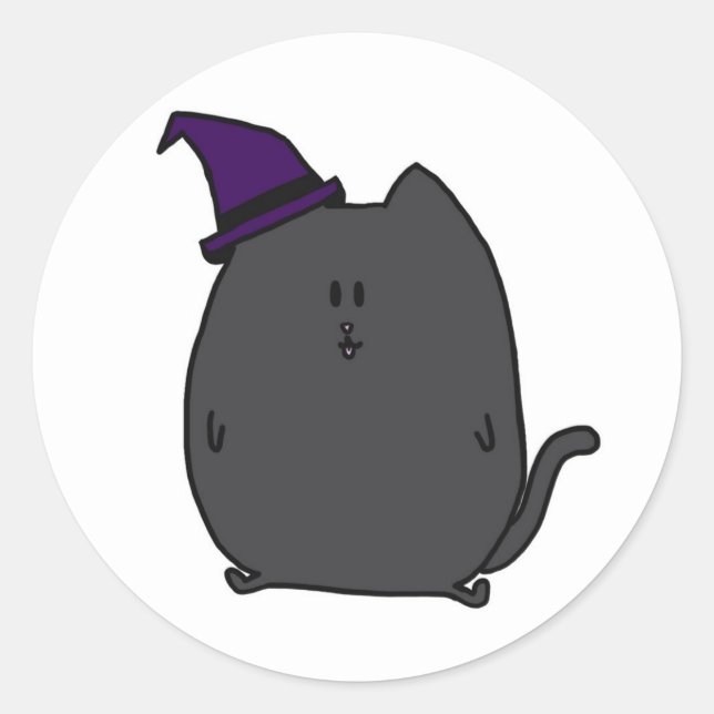 Niedlicher Sticker für Schwarze Katze (Vorderseite)