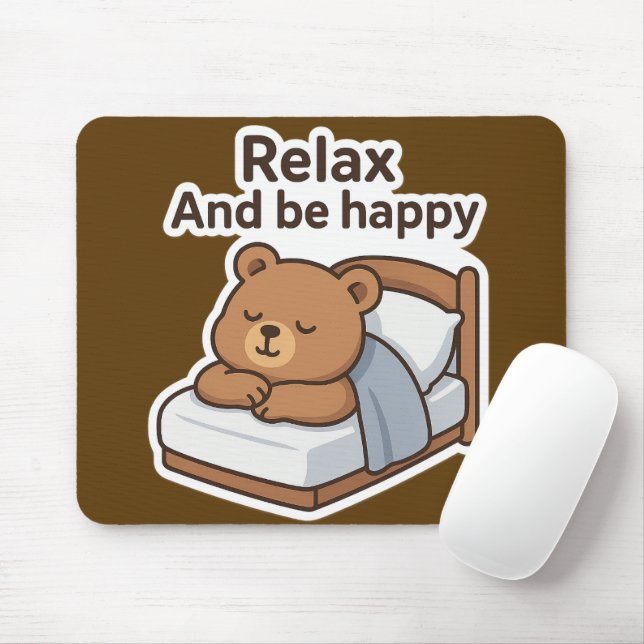 Niedlicher Sticker für Sleepy Bären Mousepad (Mit Mouse)
