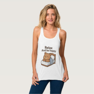 Niedlicher Sticker für Sleepy Bären Tank Top