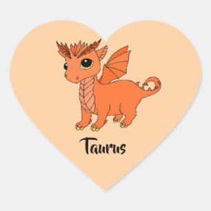 Niedlicher Stift für Taurus Dragon Herz-Aufkleber