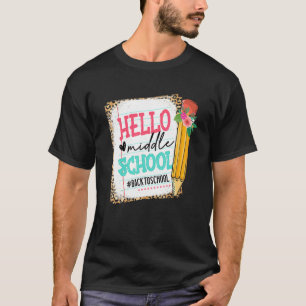 Niedlicher Stift Hallo Mittelschule glücklich erst T-Shirt