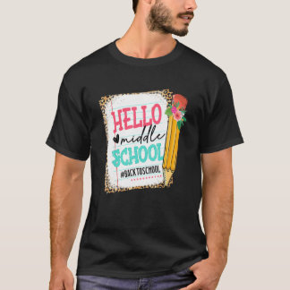 Niedlicher Stift Hallo Mittelschule glücklich erst T-Shirt