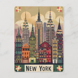 niedlicher Stil neue York Postkarte