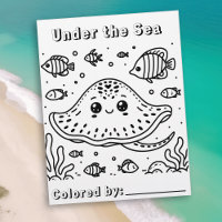 Niedlicher Sting Ray im Meer | Farbseite des Kinde