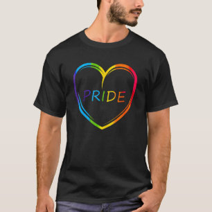 Niedlicher Stolz Herz Lgbtq Lesbian Regenbogen Gay T-Shirt