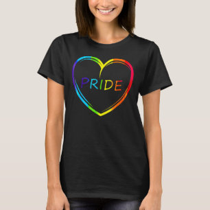 Niedlicher Stolz Herz Lgbtq Lesbian Regenbogen Gay T-Shirt