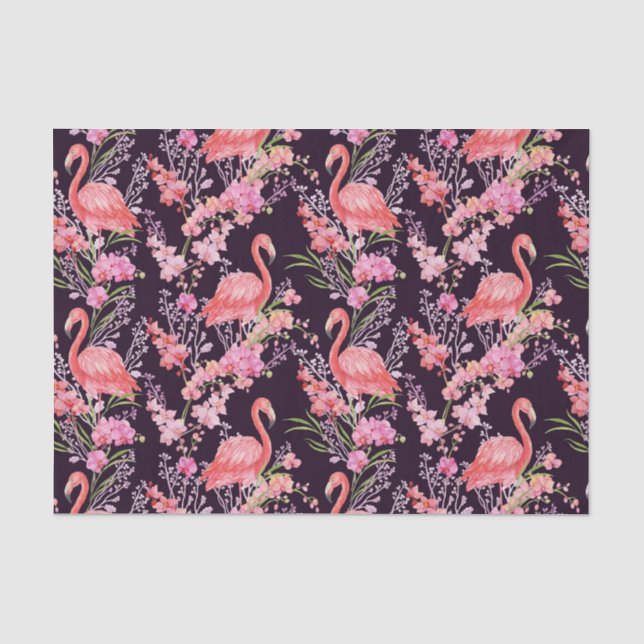 Niedlicher Strand Flamingo Muster Party Gewebe Seidenpapier (Vorderseite)