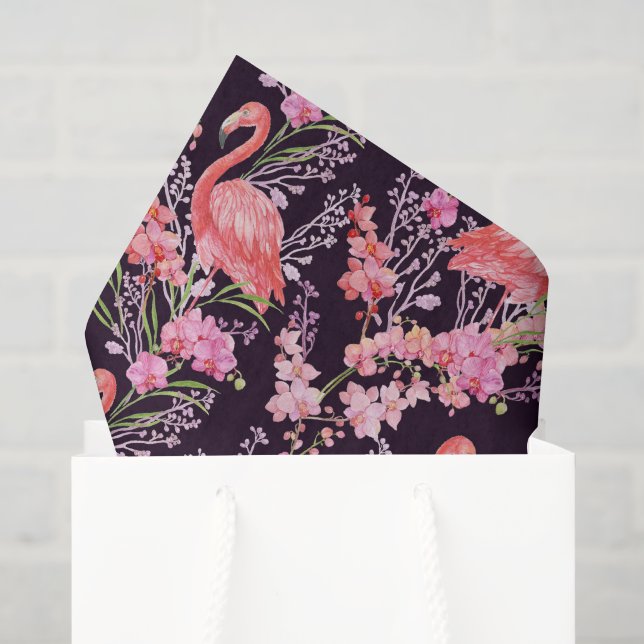 Niedlicher Strand Flamingo Muster Party Gewebe Seidenpapier (Geschenktüte)