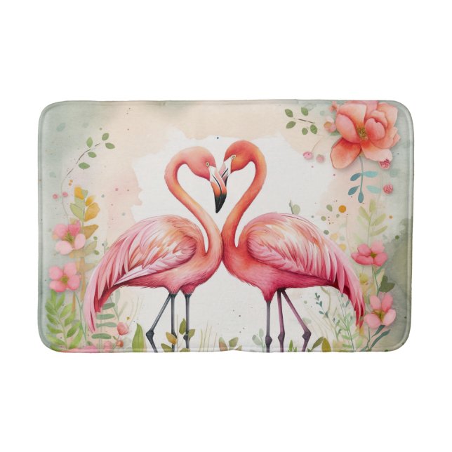 Niedlicher Strand Rosa Flamingo Liebhaber Badematte (Vorderseite)