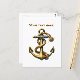 Niedlicher Strandanker Postkarte