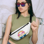 Niedlicher Strandurlaub im tropischen Palmen Bauchtasche<br><div class="desc">Niedliches individuelles Strandurlaubsspaket für einen Strandausflug ins Meer. Cooles personalisiertes Geschenk mit tropischen Palmen und hübschen Rosa und Blau mit Ihrem personalisierten Namen oder anderen Text.</div>