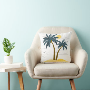 Niedlicher Strandurlaub Tropical Palm Kissen