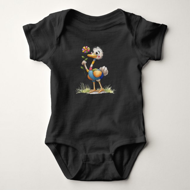 Niedlicher Strauß Baby Strampler (Vorderseite)