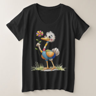 Niedlicher Strauß Große Größe T-Shirt