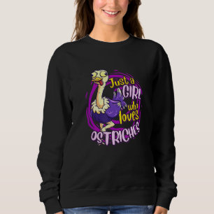 Niedlicher Strauß nur ein Mädchen, das Strauße Lie Sweatshirt